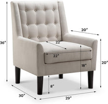 Load image into Gallery viewer, Modern Accent Chair – Tufted Upholstered Armchair for Small Living Areas