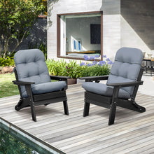 Load image into Gallery viewer, 2Pcs Adirondack Chair Cushions, Rocking Chair Cushion, Replacement Seat Pad, High Back Patio Cushions with Ties, Sunscreen and Fade-Resistant
