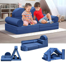 Load image into Gallery viewer, 10 PCS Modular Kids Play Couch,100+DIY Creativing Kids Couch for playroom, Convertible Kids Couch Building Fort for for Boys and Girls