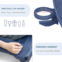 Load image into Gallery viewer, Folding Adirondack Chair with Cup Holder, Weather Resistant Portable Patio Fire Pit Chairs for Porch, Beach, Poolside, Deck, Lawn(Blue)