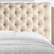 Load image into Gallery viewer, Upholstered fabric bed frame with adjustable headboard, Chesterfield style, wooden slatted supports, easy to assemble, single size