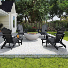 Load image into Gallery viewer, 【Arttoreal】 New Adirondack-Chairs-with-Ottoman | Folding | Retractable-Footrest | HDPE Plastic | All Weather Fire Pit Chair | Cup Holders | Blue | for Outdoor Poolside