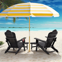 Load image into Gallery viewer, 【Arttoreal】 New Adirondack-Chairs-with-Ottoman | Folding | Retractable-Footrest | HDPE Plastic | All Weather Fire Pit Chair | Cup Holders | Blue | for Outdoor Poolside
