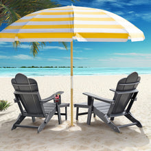 Load image into Gallery viewer, 【Arttoreal】 New Adirondack-Chairs-with-Ottoman | Folding | Retractable-Footrest | HDPE Plastic | All Weather Fire Pit Chair | Cup Holders | Blue | for Outdoor Poolside