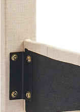 Load image into Gallery viewer, Upholstered Tufted Platform Bed with Deep Button Tufting and Custom Gold Metal Legs, Queen Size Bed Frame, Easy to Assemble, Queen Size Bed Frame