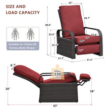 Load image into Gallery viewer, Skypatio Wicker Recliner / Outdoor Recliner Chair / Patio Recliner Lounger/ Single Chair