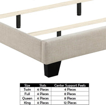 Load image into Gallery viewer, Upholstered fabric bed frame with adjustable headboard, Chesterfield style, wooden slatted supports, easy to assemble, single size