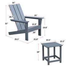 Load image into Gallery viewer, Adirondack Chair Lounger / Weather Resistant Recliner / Fire Pit Seating High Back, Gray