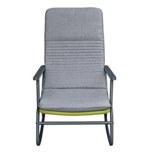 Load image into Gallery viewer, Sky Patio 3-Piece Patio Rocking Chair Bistro Set, Heavy Duty 400 LBS Rocking Chairs with 17.3" Side Table, Gray Cushion & Green Wicker for Garden, Balcony