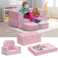 Load image into Gallery viewer, 4 Pcs Modular Kids Toddler Couch Sofa, Freely Removable Kids Chair Sofa for Playing, Creativity, Sleeping for Playroom, Bedroom Furniture
