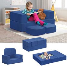 Load image into Gallery viewer, 4 Pcs Modular Kids Toddler Couch Sofa, Freely Removable Kids Chair Sofa for Playing, Creativity, Sleeping for Playroom, Bedroom Furniture