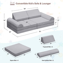 Load image into Gallery viewer, 8 Pcs DIY Modular Kids Couch, Toddler Play Sectional Sofa Chair for Playing, Creativity, Sleeping for Playroom, Bedroom, Children's Room