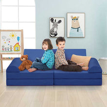 Load image into Gallery viewer, 8 Pcs DIY Modular Kids Couch, Toddler Play Sectional Sofa Chair for Playing, Creativity, Sleeping for Playroom, Bedroom, Children's Room