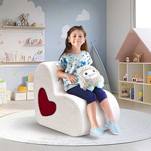 Load image into Gallery viewer, Kids Sofa Chair, Kids Couch with Heart-Shaped footrest Toddler Couch for Girls and Boys