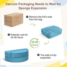 Load image into Gallery viewer, 3Pcs Modular Kids Play Couch, Creativing Playroom Floor Sofa Furniture for Children, Removable Fabric Cover