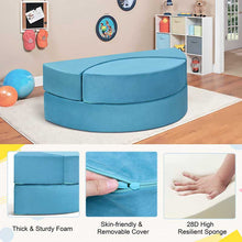 Load image into Gallery viewer, 3Pcs Modular Kids Play Couch, Creativing Playroom Floor Sofa Furniture for Children, Removable Fabric Cover