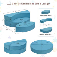 Load image into Gallery viewer, 3Pcs Modular Kids Play Couch, Creativing Playroom Floor Sofa Furniture for Children, Removable Fabric Cover