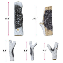 Load image into Gallery viewer, Ceramic Fireplace Logs Set of 5 / Fiber White Birch Fake Firewood /Fire Pits Logs