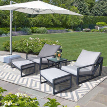 Load image into Gallery viewer, Skypatio Aluminum Patio Furniture Lounge Set of 2 / Outdoor Patio Recliner Chairs with Ottomans