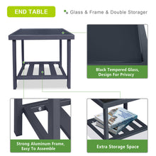 Load image into Gallery viewer, Aluminum Outdoor Lounge Chair with Ottomans / Indoor Outdoor Patio Conversation Set of 3 / All Weather Outdoor Armchair Set with Cushions