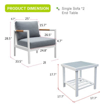 Load image into Gallery viewer, Outdoor Patio Armchair Sofa Chair All-Weather Aluminum Garden Indoor Outdoor Contemporary Sofa Chair with Cushions
