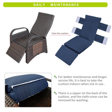 Load image into Gallery viewer, Outdoor Patio Adjustable Wicker Recliner Chair with Flip Side Table, All-Weather PE Rattan Reclining Chairs with Independently Adjustable Backrest and Footrest