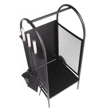 Load image into Gallery viewer, Fireplace Log Holder Rack / Fire pit Set / Outdoor Fireplace / Rack Holder With 2 Wheels