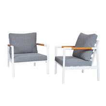 Load image into Gallery viewer, Outdoor Patio Armchair Sofa Chair All-Weather Aluminum Garden Indoor Outdoor Contemporary Sofa Chair with Cushions