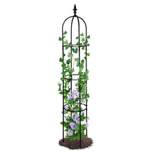 Load image into Gallery viewer, Garden Obelisk Trellis / Metal Trellis Flower Support for Climbing Vines / Plants Outdoor Green Steel