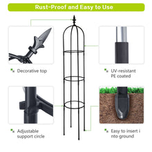 Load image into Gallery viewer, Garden Obelisk Trellis / Metal Trellis Flower Support for Climbing Vines / Plants Outdoor Green Steel