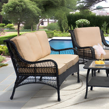 Load image into Gallery viewer, 6Pieces Outdoor Sectional Couch Sofa Set with Tempered Coffee Table
