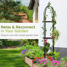 Load image into Gallery viewer, Garden Obelisk Trellis / Metal Trellis Flower Support for Climbing Vines / Plants Outdoor Green Steel
