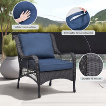 Load image into Gallery viewer, 6Pieces Outdoor Sectional Couch Sofa Set with Tempered Coffee Table

