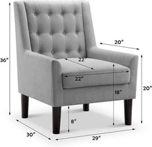 Load image into Gallery viewer, Modern Accent Chair – Tufted Upholstered Armchair for Small Living Areas
