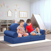 Load image into Gallery viewer, 10 PCS Modular Kids Play Couch,100+DIY Creativing Kids Couch for playroom, Convertible Kids Couch Building Fort for for Boys and Girls
