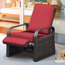 Load image into Gallery viewer, Outdoor Recliner Automatic Adjustable Wicker Lounge Recliner Chair with 5.12&#39;&#39; Thicken Cushion / All Weather Aluminum Frame
