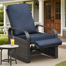 Load image into Gallery viewer, Outdoor Recliner Automatic Adjustable Wicker Lounge Recliner Chair with 5.12&#39;&#39; Thicken Cushion / All Weather Aluminum Frame
