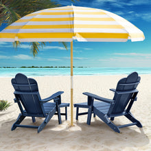 Load image into Gallery viewer, 【Arttoreal】 New Adirondack-Chairs-with-Ottoman  | Folding | Retractable-Footrest | HDPE Plastic | All Weather Fire Pit Chair | Cup Holders | Blue | for Outdoor Poolside
