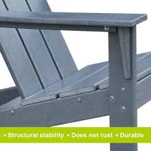 Load image into Gallery viewer, Adirondack Chair Lounger / Weather Resistant Recliner / Fire Pit Seating High Back, Gray
