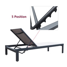 Load image into Gallery viewer, Outdoor Chaise Lounge / Aluminum Pool Beach Lounge Chair / All Weather Patio Beach Adjustable Reclining Chair / 5 Position Adjustable Backrest Recliners for Beach Yard Pool
