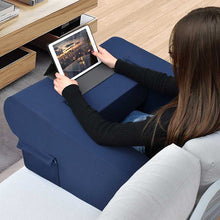 Load image into Gallery viewer, Gaming and Reading Pillow with Side Pocket, Ergonomic Armrest Pillow for Reading, Gaming, Working and Relaxing on Bed, Sofa, Floor, Car
