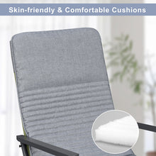 Load image into Gallery viewer, Sky Patio 3-Piece Patio Rocking Chair Bistro Set, Heavy Duty 400 LBS Rocking Chairs with 17.3" Side Table, Gray Cushion &amp; Green Wicker for Garden, Balcony

