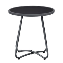 Load image into Gallery viewer, Sky Patio  Outdoor Side Table, 17.3" Round Glass Top Patio End Table, 17.7" Height with Metal Frame for Backyard, Deck, Balcony
