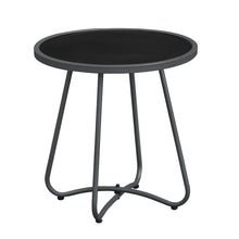 Load image into Gallery viewer, Sky Patio  Outdoor Side Table, 17.3" Round Glass Top Patio End Table, 17.7" Height with Metal Frame for Backyard, Deck, Balcony
