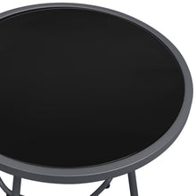 Load image into Gallery viewer, Sky Patio  Outdoor Side Table, 17.3" Round Glass Top Patio End Table, 17.7" Height with Metal Frame for Backyard, Deck, Balcony
