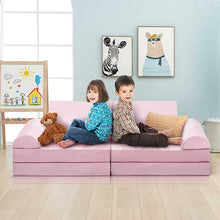 Load image into Gallery viewer, 8 Pcs DIY Modular Kids Couch, Toddler Play Sectional Sofa Chair for Playing, Creativity, Sleeping for Playroom, Bedroom, Children&#39;s Room
