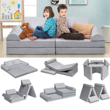 Load image into Gallery viewer, 8 Pcs DIY Modular Kids Couch, Toddler Play Sectional Sofa Chair for Playing, Creativity, Sleeping for Playroom, Bedroom, Children&#39;s Room
