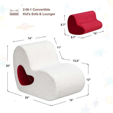 Load image into Gallery viewer, Kids Sofa Chair, Kids Couch with Heart-Shaped footrest Toddler Couch for Girls and Boys
