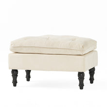 Load image into Gallery viewer, Khaki Tufted Ottoman with Cushions, 28 Inch Upholstered Ottoman for Living Room, Bedroom Sitting Area
