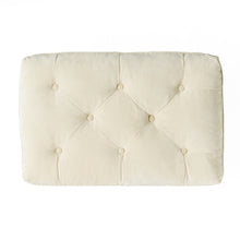 Load image into Gallery viewer, Khaki Tufted Ottoman with Cushions, 28 Inch Upholstered Ottoman for Living Room, Bedroom Sitting Area
